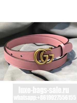 Gucci GG Width 2cm Calfskin Belt Pink 2018