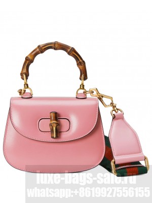 Gucci Mini Top Handle Bag With Bamboo 686864 Pink