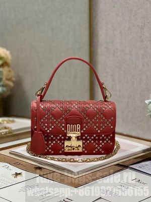 DIOR BAG Lucky Star Cannage Lambskin C2628 red