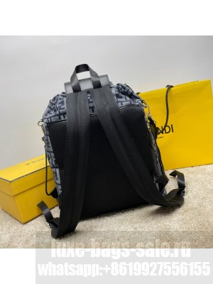 Fendi FF Jacquard Fendi Strike Medium fabric backpack 7VZ070A Denim