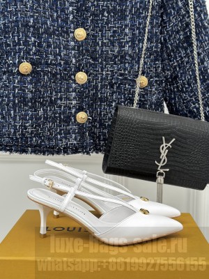 Louis Vuitton 1ACLE0 Stellar 6.5cm Patent leather Slingback Pump White
