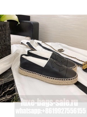 Chanel Espadrilles Lambskin Leather Fall/Winter 2020 Collection, Black