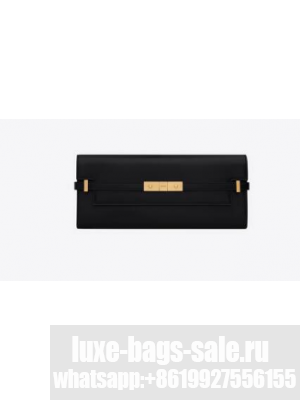SAINT LAURENT MANHATTAN CLUTCH IN BOX SAINT LAURENT LEATHER 695949 black