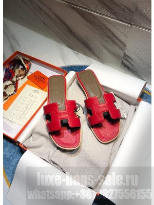 Hermes Oran Flat slippers in Togo Leather 038 2021 Collection