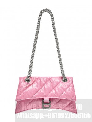 Balenciaga Crush Small Chain Bag Quilted Pink