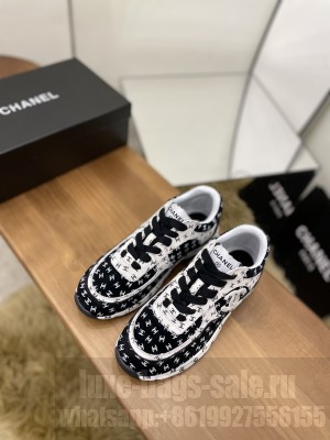 Chanel Women's G39230 Printed Suede Calfskin Sneakers 03
