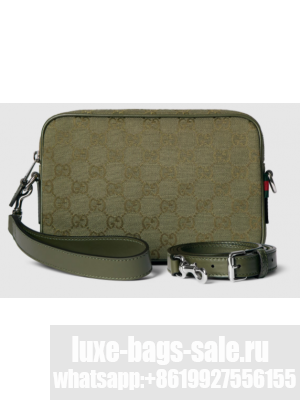 GUCCI GG CANVAS SMALL CROSSBODY BAG 834802 Forest green