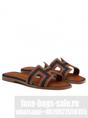 Hermes Women's Oran Sandal Dark Coffee