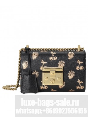 Gucci Padlock Small Berry Shoulder Bag 676238 Black