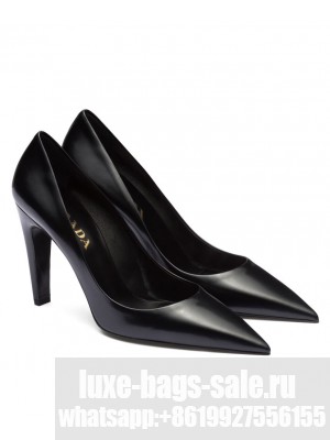 Prada Women's Brushed Leather Pumps 1I288N Black