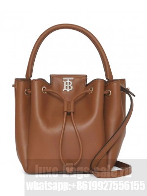 Burberry Monogram Motif Leather Bucket Bag