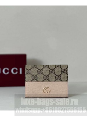 Gucci GG Marmont Small Two-Tone Wallet Pink