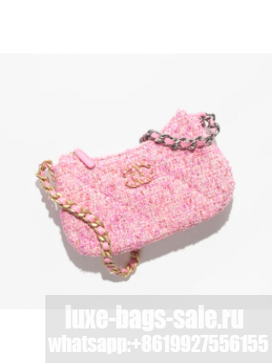 CHANEL 19 CLUTCH WITH CHAIN AP3763 Pink & Ecru