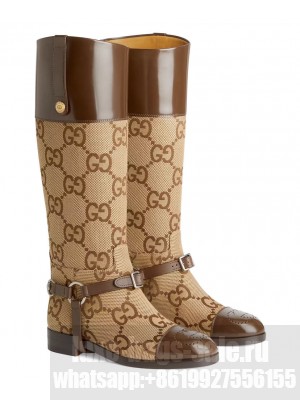 Gucci Women's Knee-high Boot With Harness 674673 Apricot
