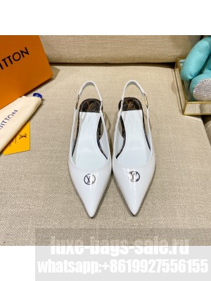Louis Vuitton Magnetic Slingback Pump 3.5cm in Patent Calf Leather White 2022 Collection