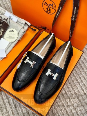 Hermes Women's Paris Loafer Black
