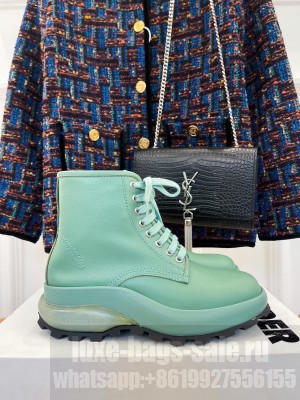 Jil sander Unisex 5cm High-top leather Lace up boots Green