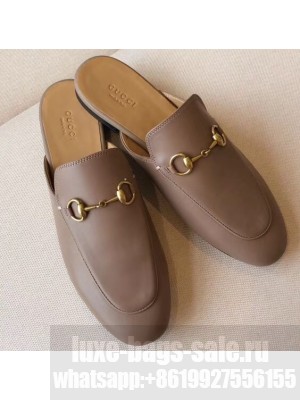 Gucci Women's Princetown Horsebit Slipper Leather Coffee