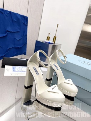 Padded Heel 12CM Platform 7CM White sandals