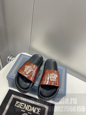Versace x Fendi Unisex Fendace Flat Slide Sandals 2022 Collection 011