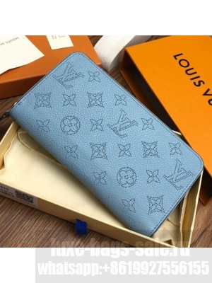 Louis Vuitton Perforated Monogram Calfskin Long Zippy Wallet M58428 Blue 2019 Collection