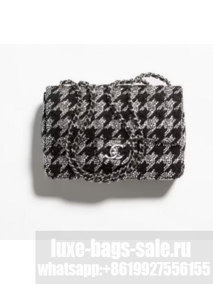 CHANEL 24A EVENING BAG AS4297 Black & Silver