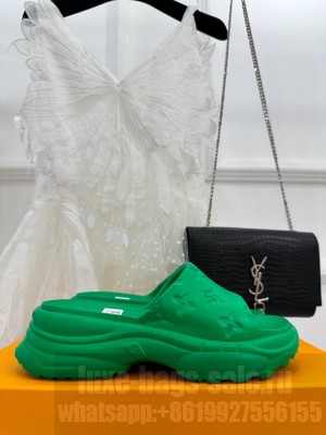 Louis Vuitton Pool 55 Flat Comfort Mules Green