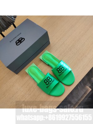 BALENCIAGA SQUARED HEEL 2.5CM BOX SANDALS BB LOGO CROCO PATTERN GREEN 2022