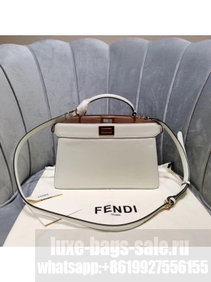 Fendi PEEKABOO ISEEU EAST-WEST leather bag 8BN323A white