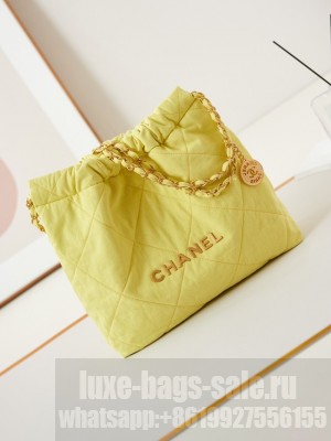 CHANEL 22 HANDBAG Fabric AS3260 yellow