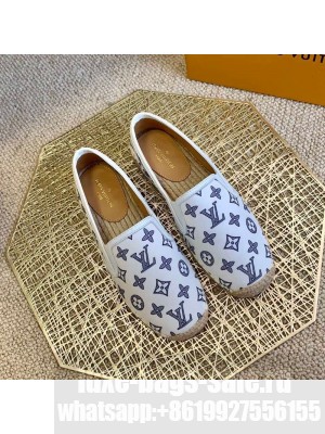 Louis Vuitton Monogram Denim Espadrilles White 2021 (For Women and Men) Collection