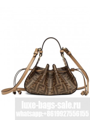 Fendi Pomodorino FF Fabric Mini Bag 8BS059 Coffee