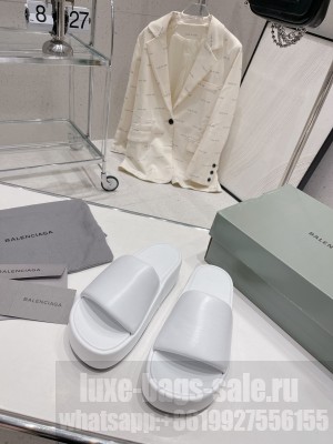 Balenciaga Unisex Logo Platform Slide Sandals 5cm 2023 012