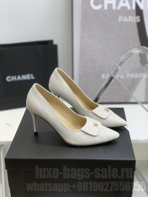 Chanel Vintage 8cm Pumps White 2022 Collection
