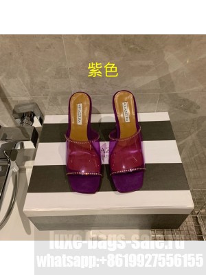 Aquazzuea 8.5cm Crystal heel TUP Purple Mule 2022 Collection