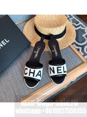 Chanel Heel 4.5cm Lambskin Mules G34871 white 2019 