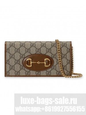 Gucci Horsebit 1955 Chain Wallet Light Coffee