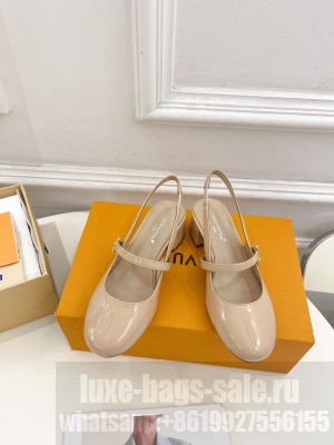 Louis Vuitton Romy Slingback Patent Leather Nude Pump 