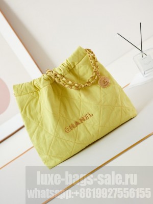 CHANEL 22 HANDBAG Fabric AS3261 yellow