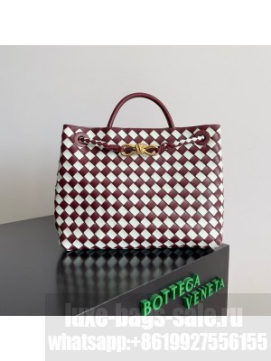 Bottega Veneta Medium Andiamo 766016 Barolo&white