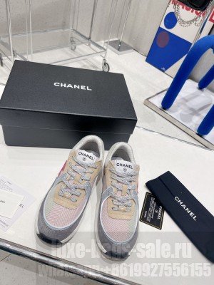 Chanel Fabric Sneakers G39597 Gray/Pink