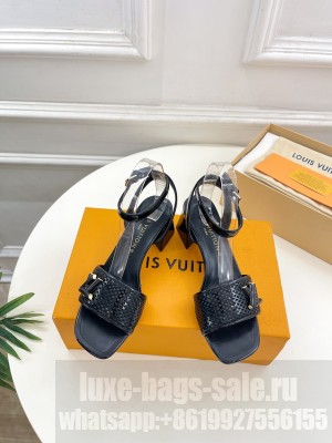 Louis Vuitton Shake Heel 5.5cm in Perforated Calf Leather Sandals Black