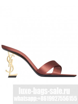 Saint Laurent Women's Opyum Mules In Satin Crepe Coffee