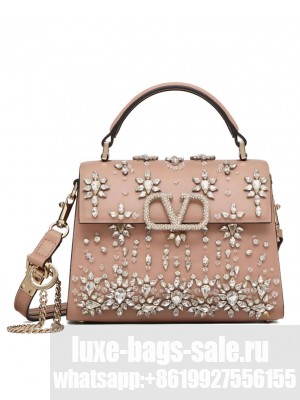Valentino Garavani Vsling Mini Embroidered Handbag Pink
