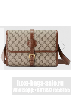 Gucci GG messenger bag with Interlocking G 745679 Brown