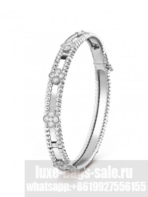 Van Cleef & Arpels Women's Perlee Sweet Clovers Bracelet, Extra Small Model Silver