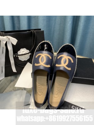 Chanel Lambskin Espadrilles G33553 Navy Blue 2021 Collection
