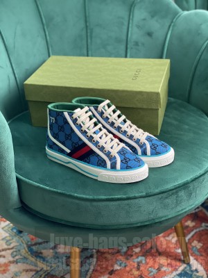 Gucci Unisex Tennis 1977 GG Multicolor high-top Blue Sneaker 2021 Collection