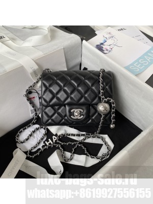 Chane1 AS1786 Mini Square Flap Bag  black