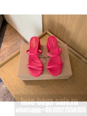 GIANVITO ROSSI FLOREA slip-on 60mm two slim rounded leather straps sandal pink 2022 Collection